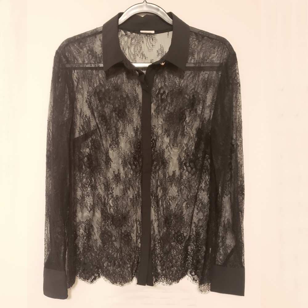 Black lace button down top ~ Sale 2 clothing items for $15